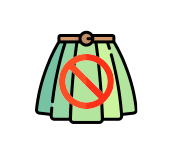 スカート不可
