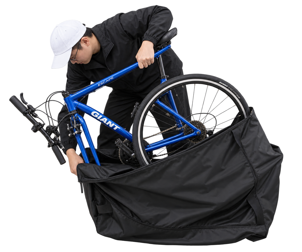 將自行車裝入攜車袋